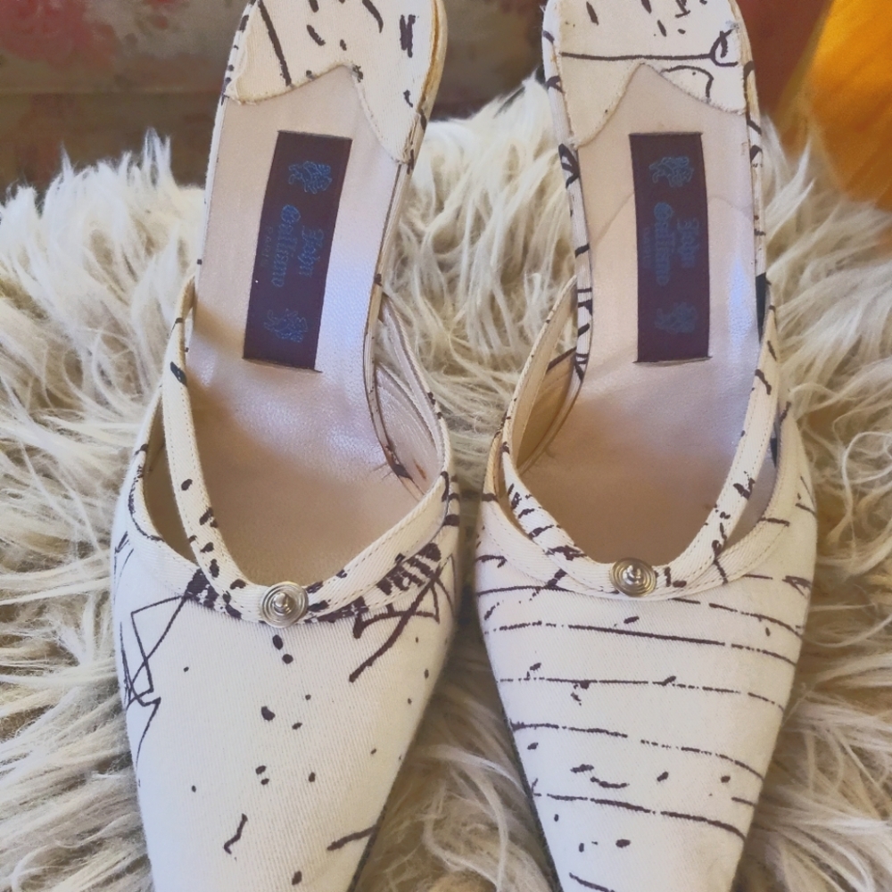 John Galliano mules 37 Pre Owned Authentic